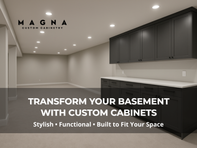 Custom cabinets in a modern Vaughan basement