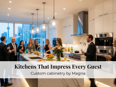 Custom kitchen cabinets in Toronto for effortless entertaining by Magna