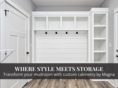 Transform your mudroom with stylish and functional custom cabinetry by Magna